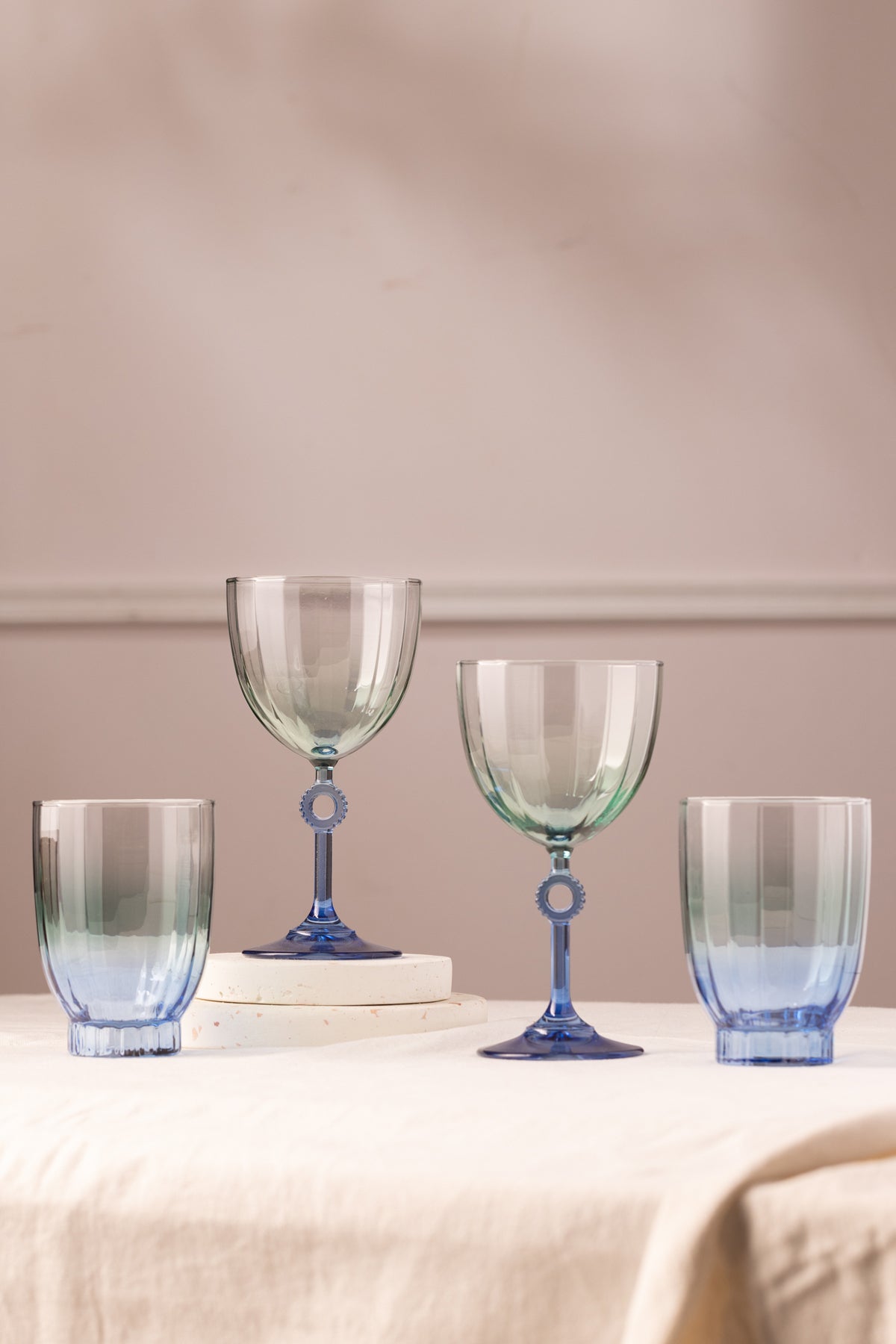 Elite 4'lü Su Bardağı Seti Mavi 320 cc