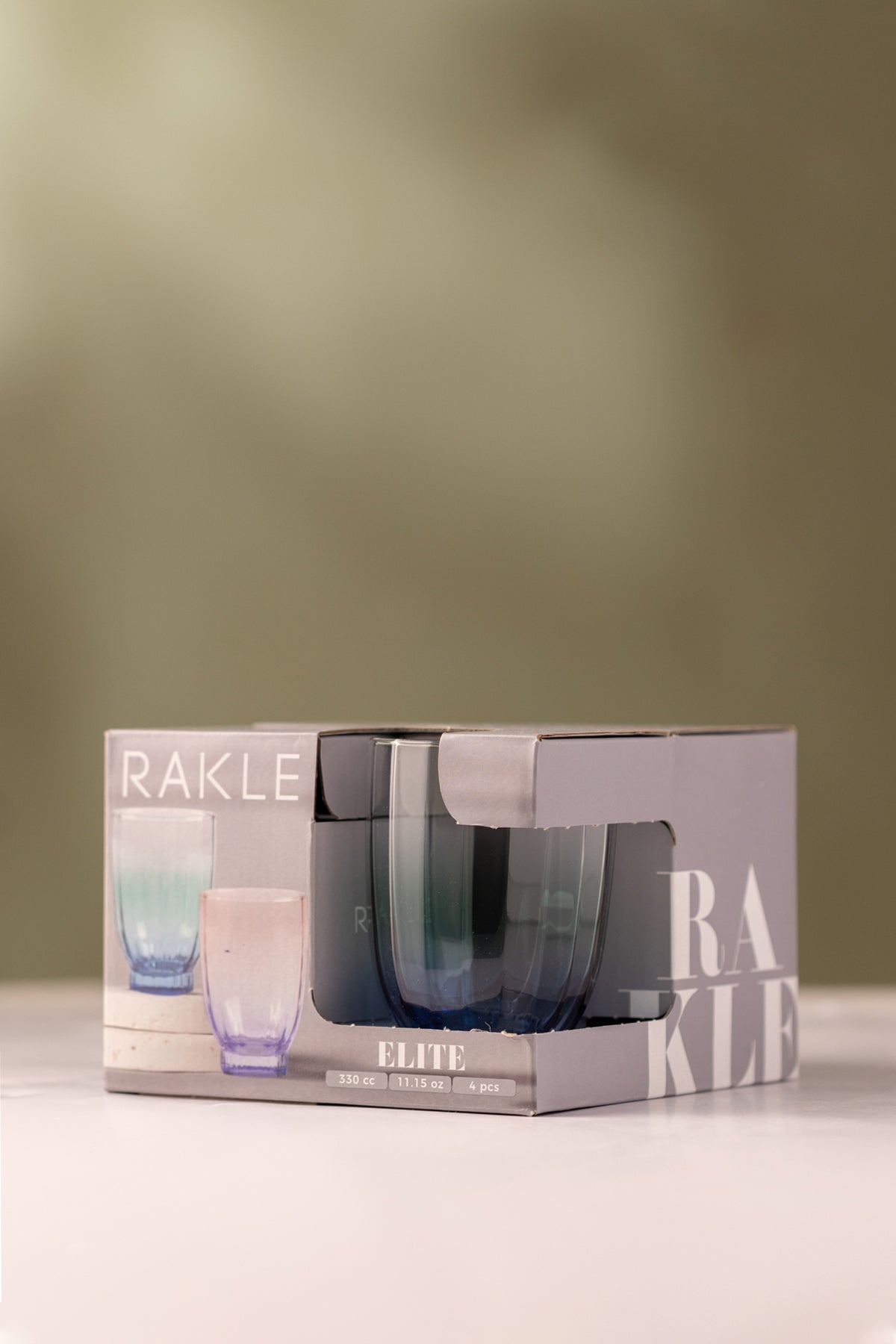 Elite 4'lü Su Bardağı Seti Mavi 320 cc