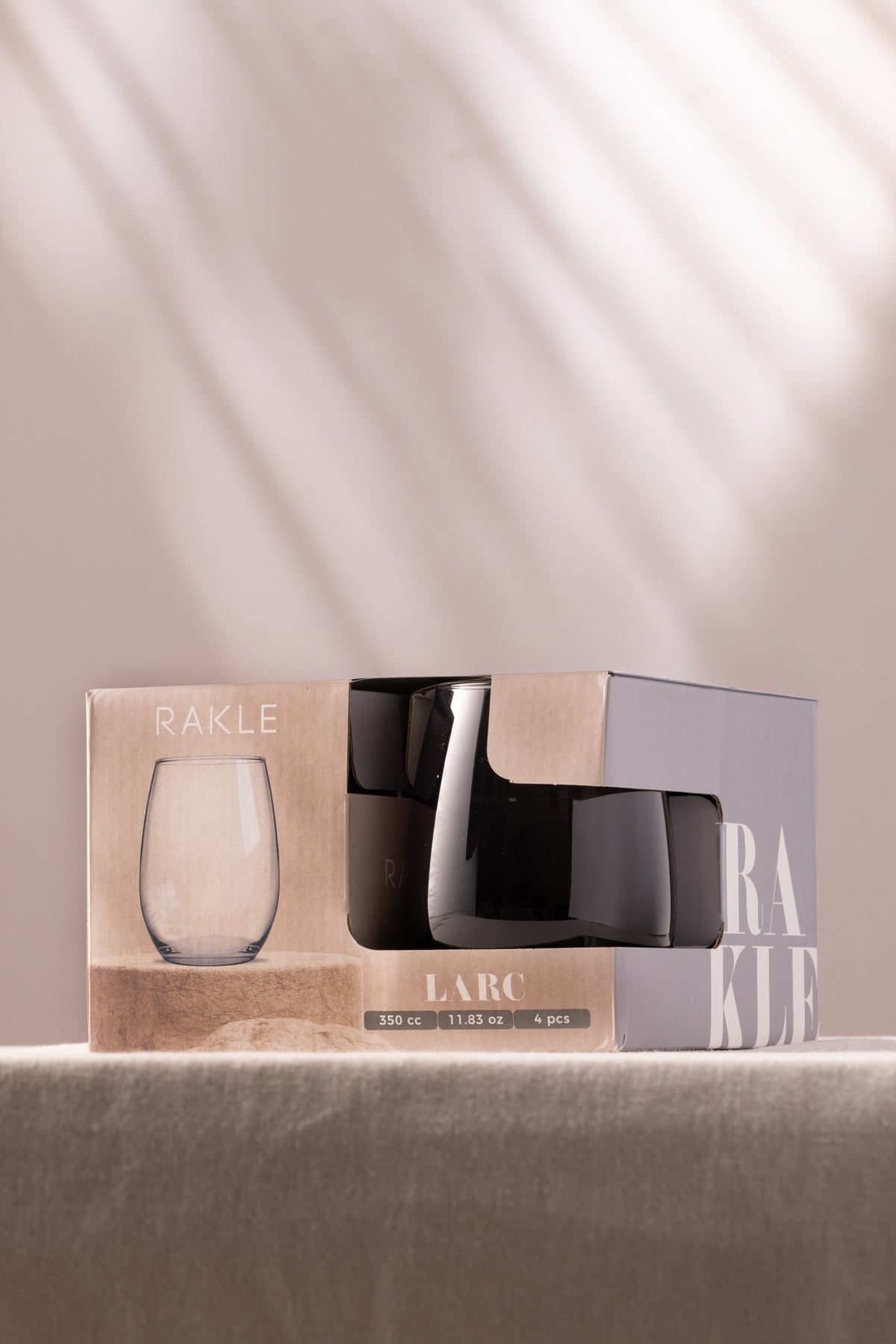 Larc 4'lü Su Bardağı Seti Füme 350 cc