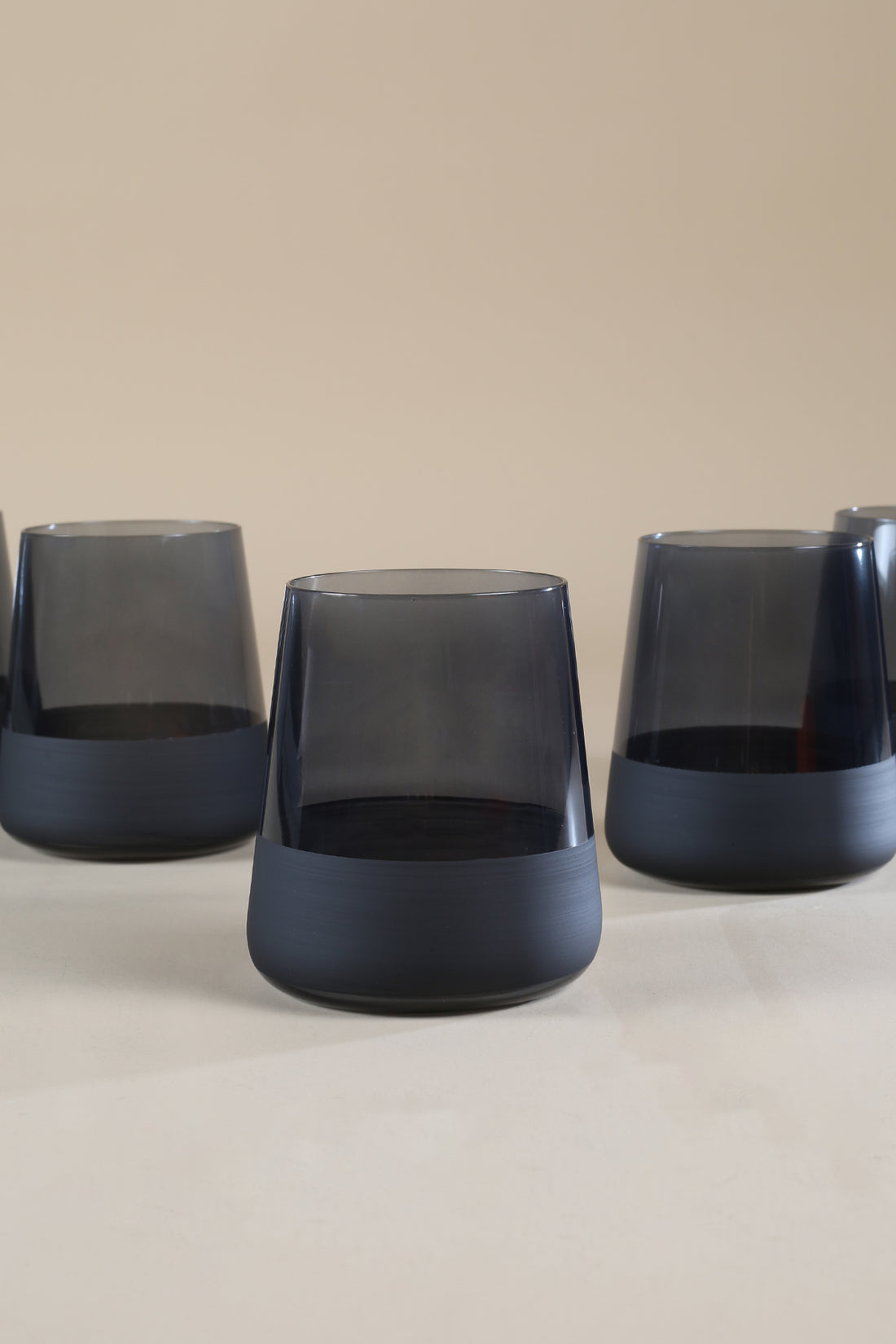 Matte 4'lü Su Bardağı Seti Siyah 420 cc