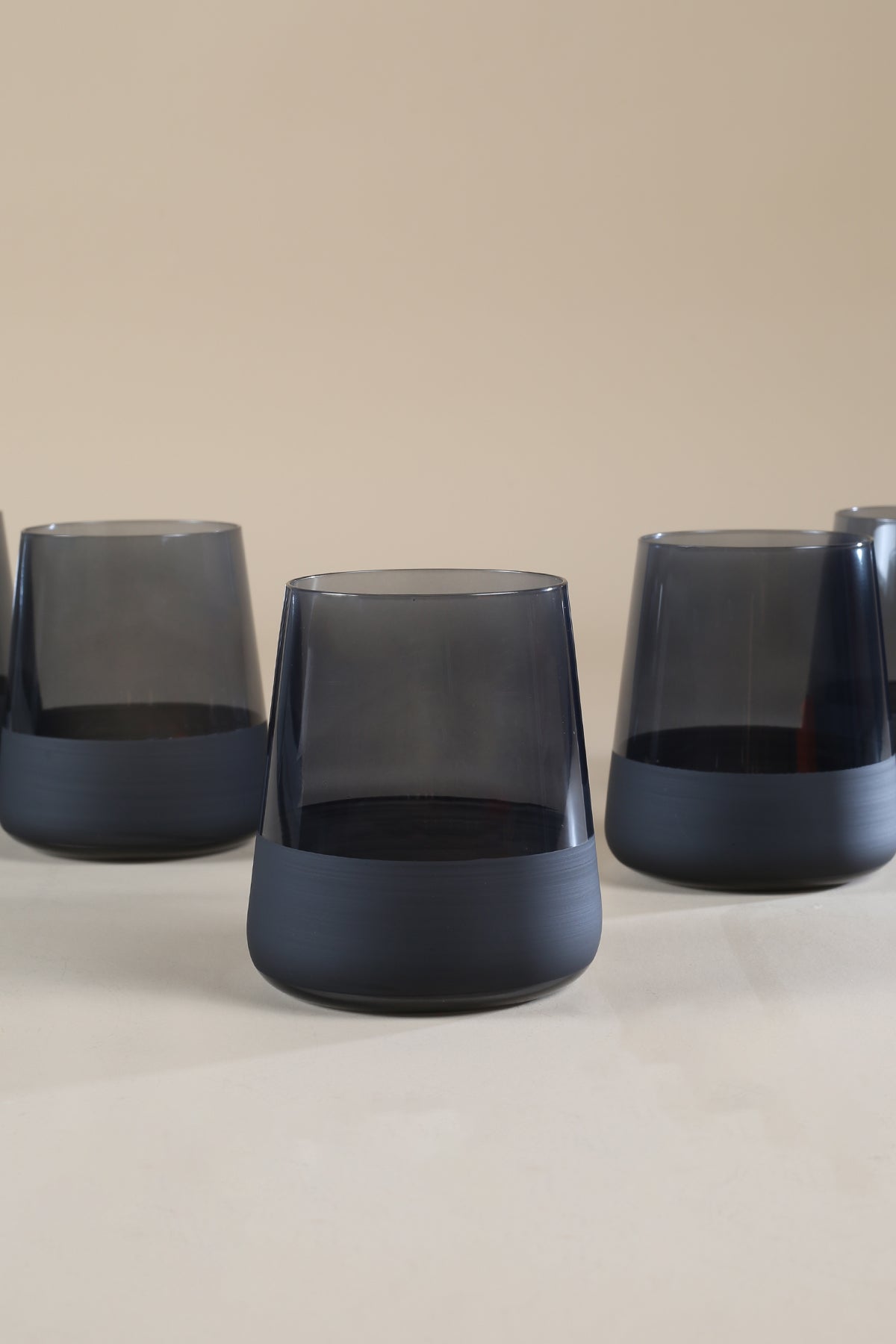 Matte 4'lü Su Bardağı Seti Siyah 420 cc