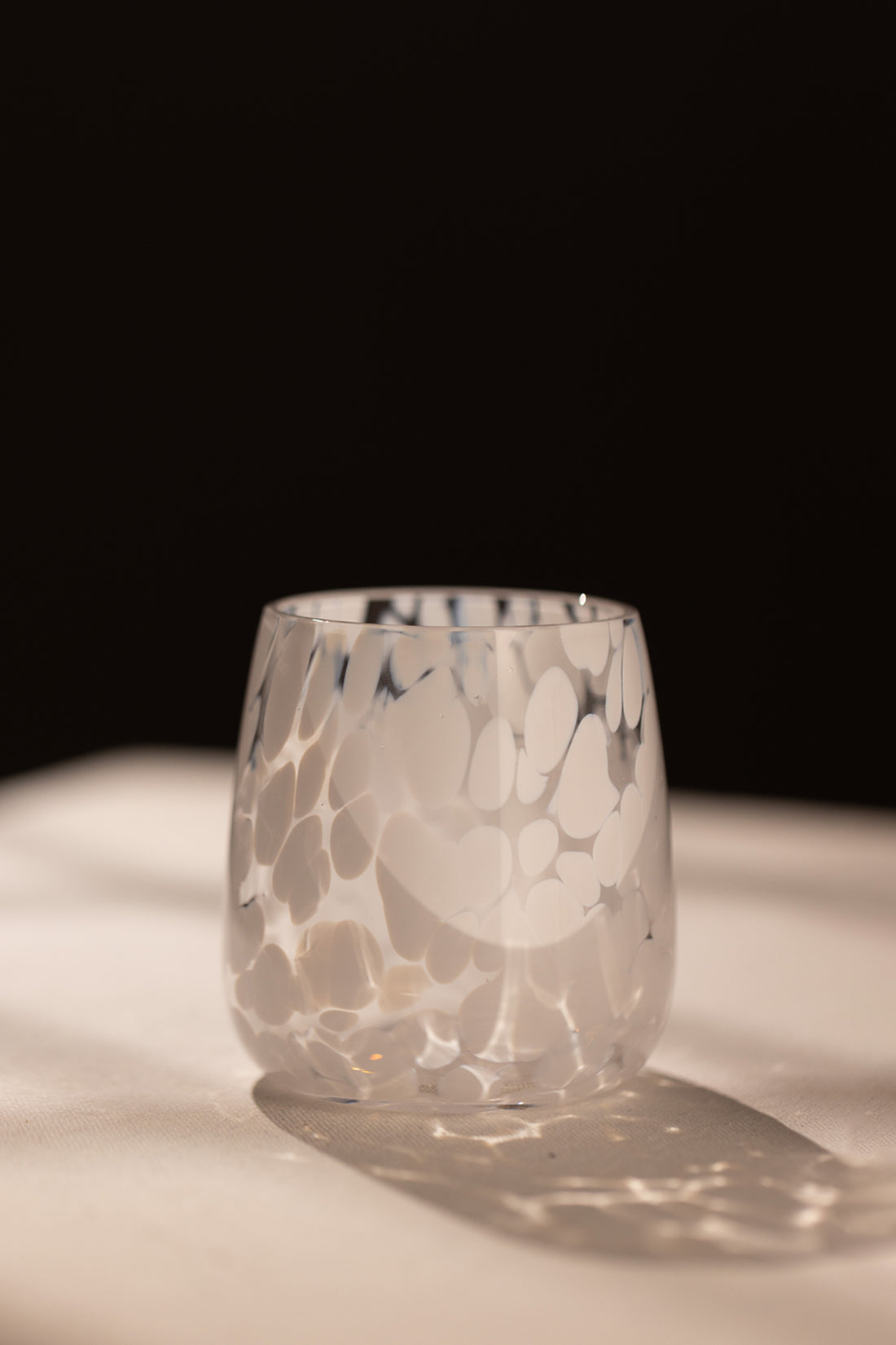 Spotted El Yapımı Kendinden Renkli 2'li Su Bardak Seti Beyaz 330 cc