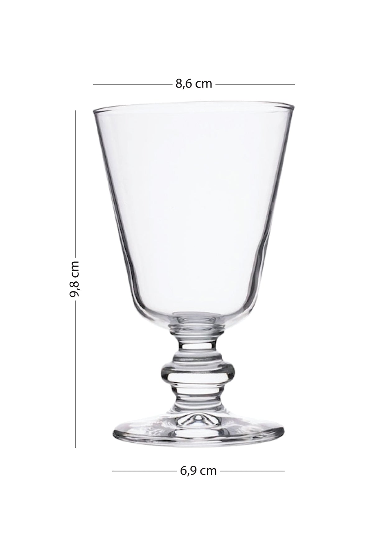 Larc 4'lü Ayaklı Su Bardağı Seti Kırmızı 220 cc