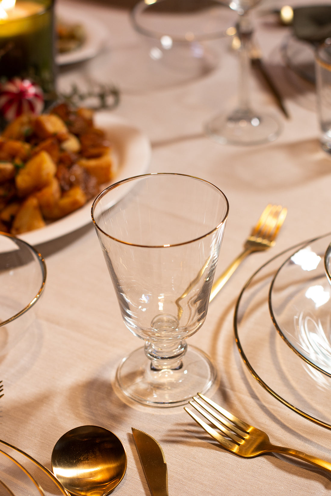 Pure Altın Yaldızlı 4'lü Ayaklı Bardak Seti 280 cc