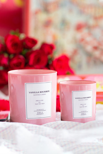 Le Jardin Vanilla Bourbon Kokulu 2'li Mum Seti Pembe 120 gr - 200 gr