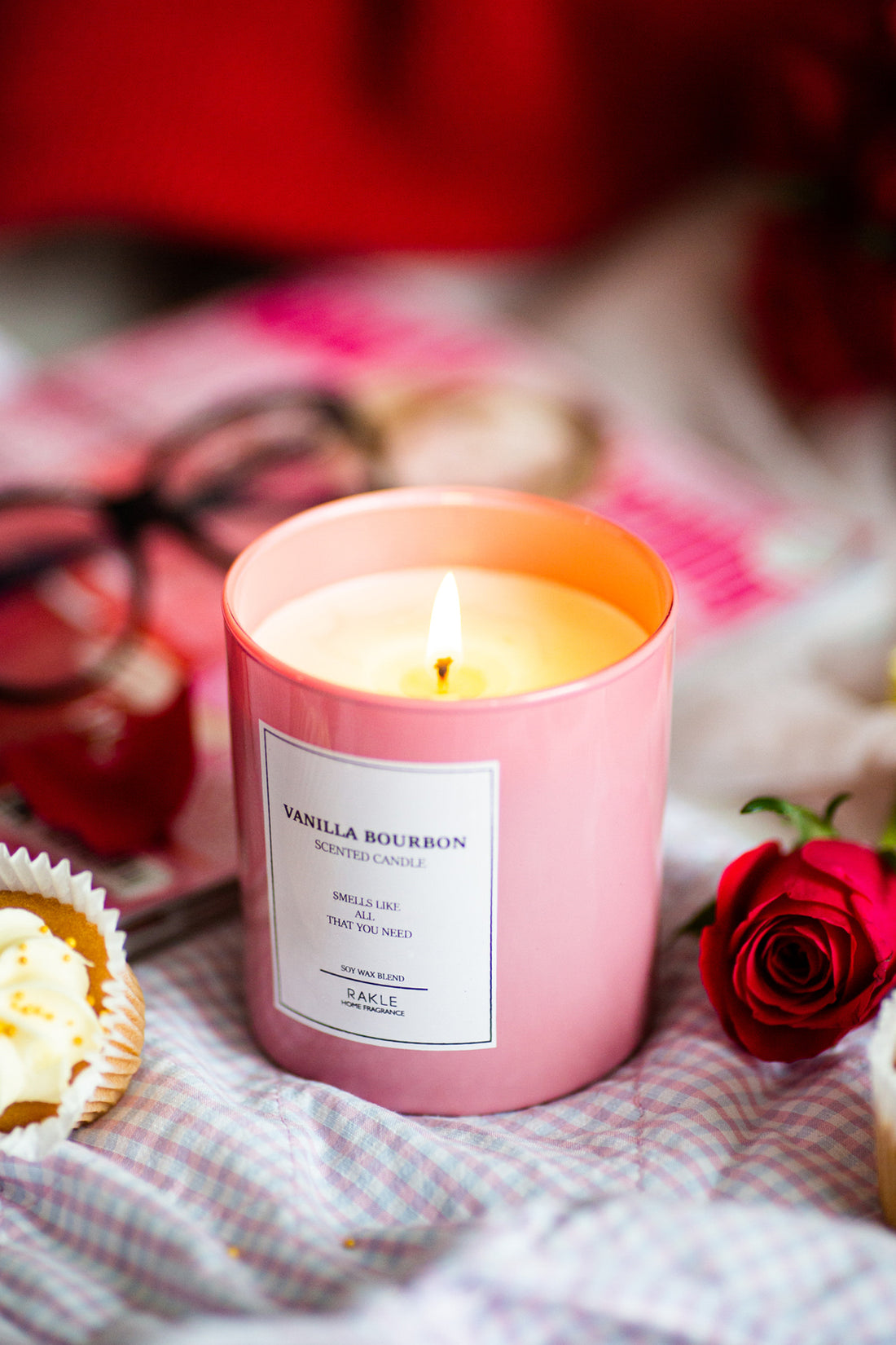 Le Jardin Vanilla Bourbon Kokulu 2'li Mum Seti Pembe 120 gr - 200 gr