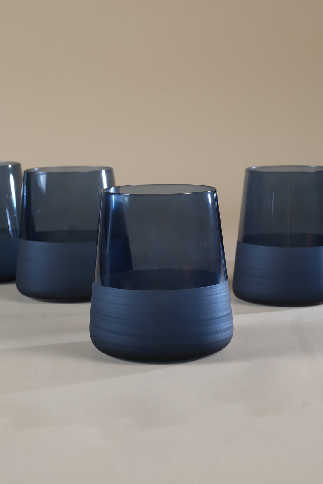 Matte 4'lü Su Bardağı Seti Mavi 420 cc