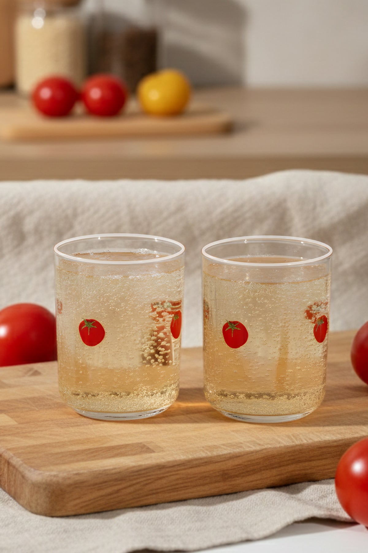 Pomodoro Desenli 2'li Su Bardağı Seti 350 cc