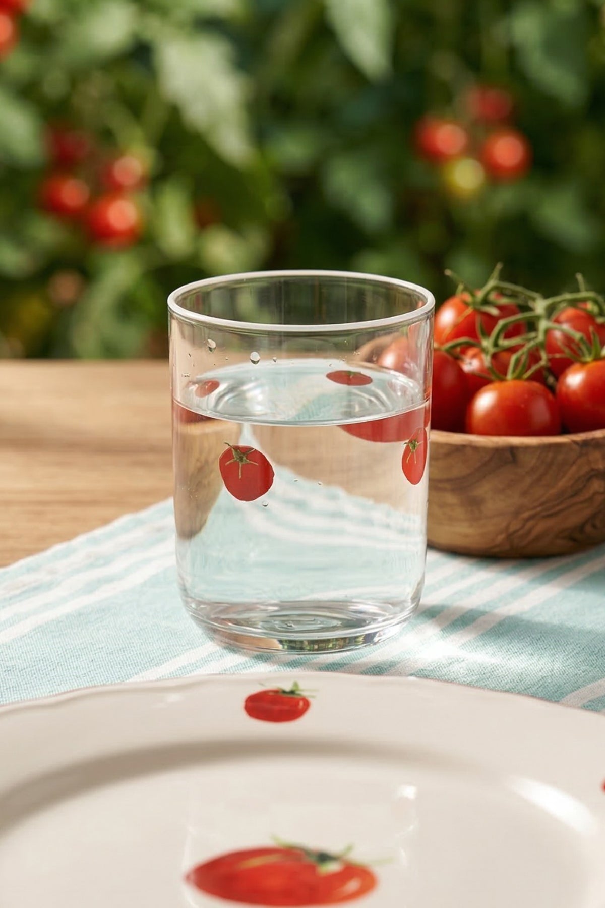 Rakle x Bengi Kurtcebe Pomodoro Desenli 2'li Su Bardağı Seti 350 cc