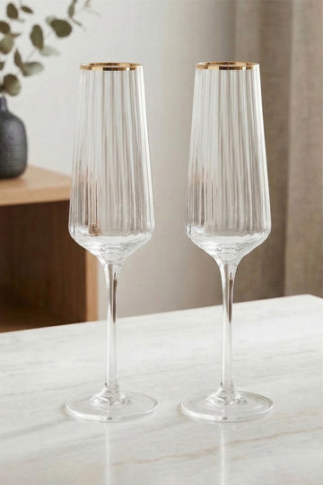 Premium Gold 4'lü Şampanya Kadehi Seti 220 cc