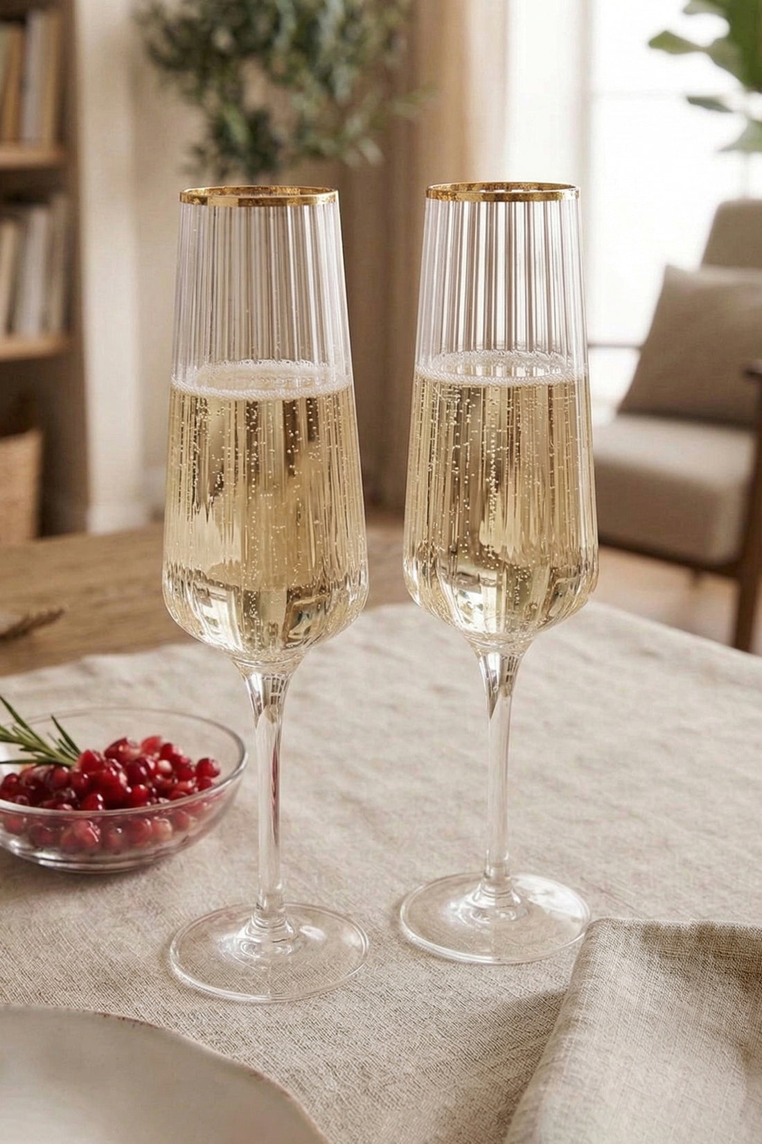 Premium Gold 4'lü Şampanya Kadehi Seti 220 cc