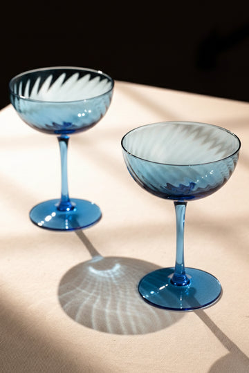 Premium El Yapımı Kendinden Renkli 2'li Cup Seti Mavi 230 cc