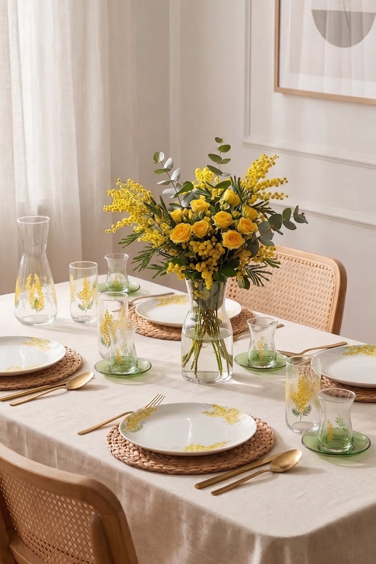oldsea 花Rim.プレス 2個セット Mimosa 12 Parça Çay Seti 132 cc – Rakle