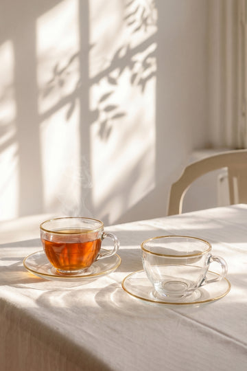 Pure Altın Yaldızlı 2'li Çay Fincanı Seti 240 cc