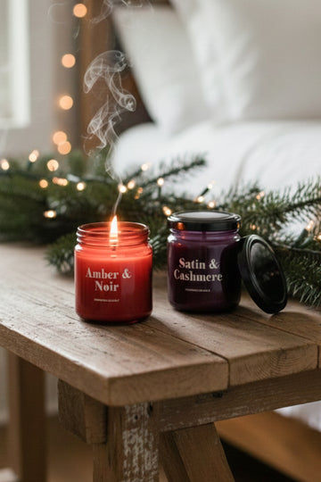 Glam Gümüş 4'lü Kavanoz Mum Seti Mor - Kırmızı 110 gr