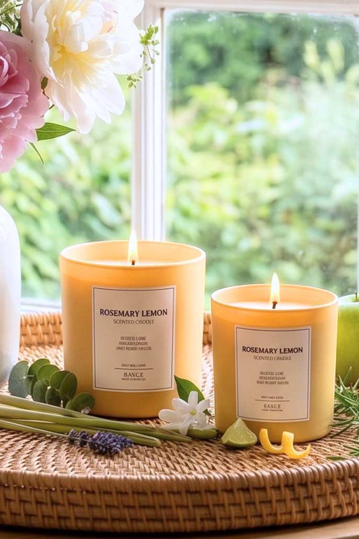 Le Jardin Rosemary Lemon Kokulu 2'li Mum Seti Sarı 120 gr - 200 gr