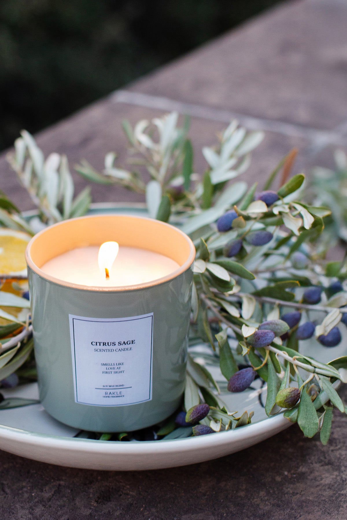 Le Jardin Citrus Sage Kokulu 2'li Mum Seti Yeşil 120 gr - 200 gr