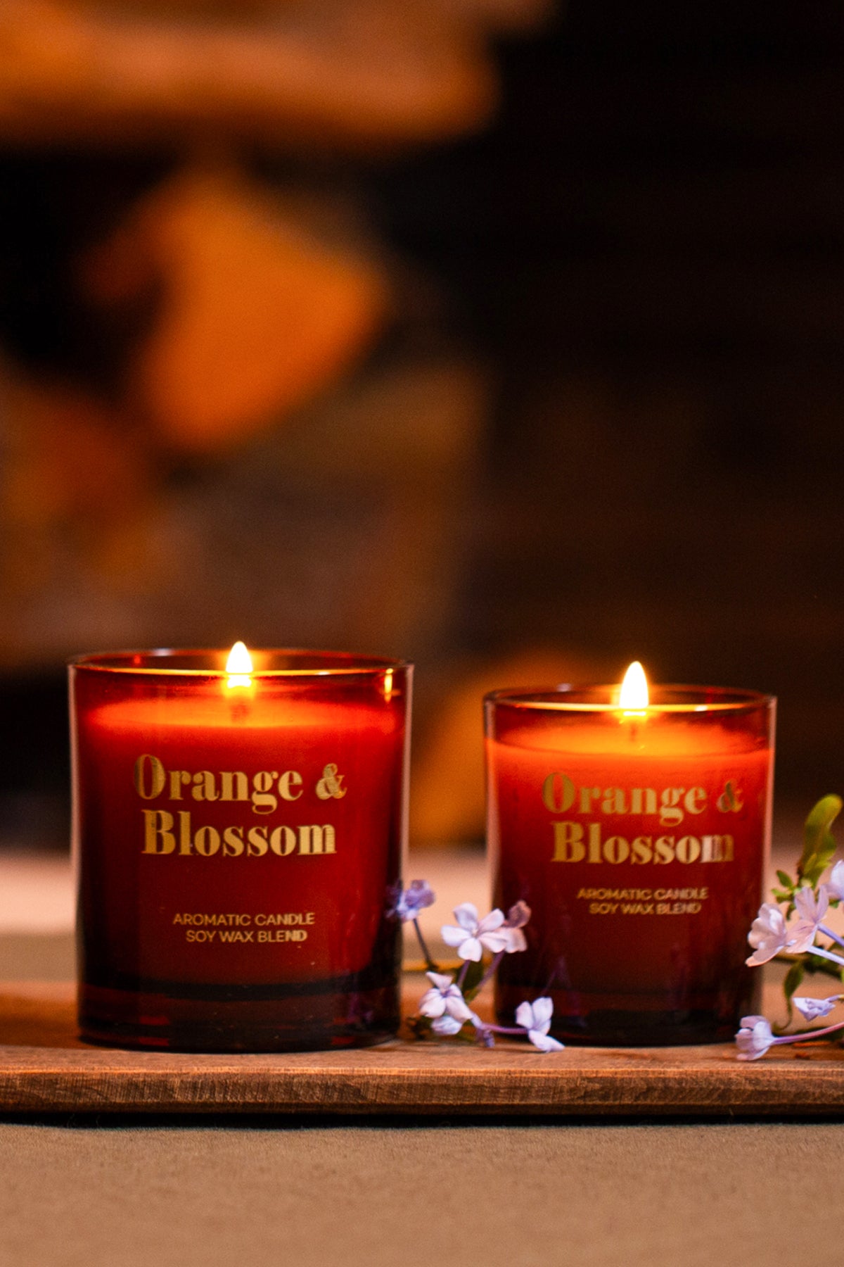 Glam Orange Blossom Portakal Çiçeği Kokulu 2'li Mum Seti Turuncu 120 gr - 200 gr