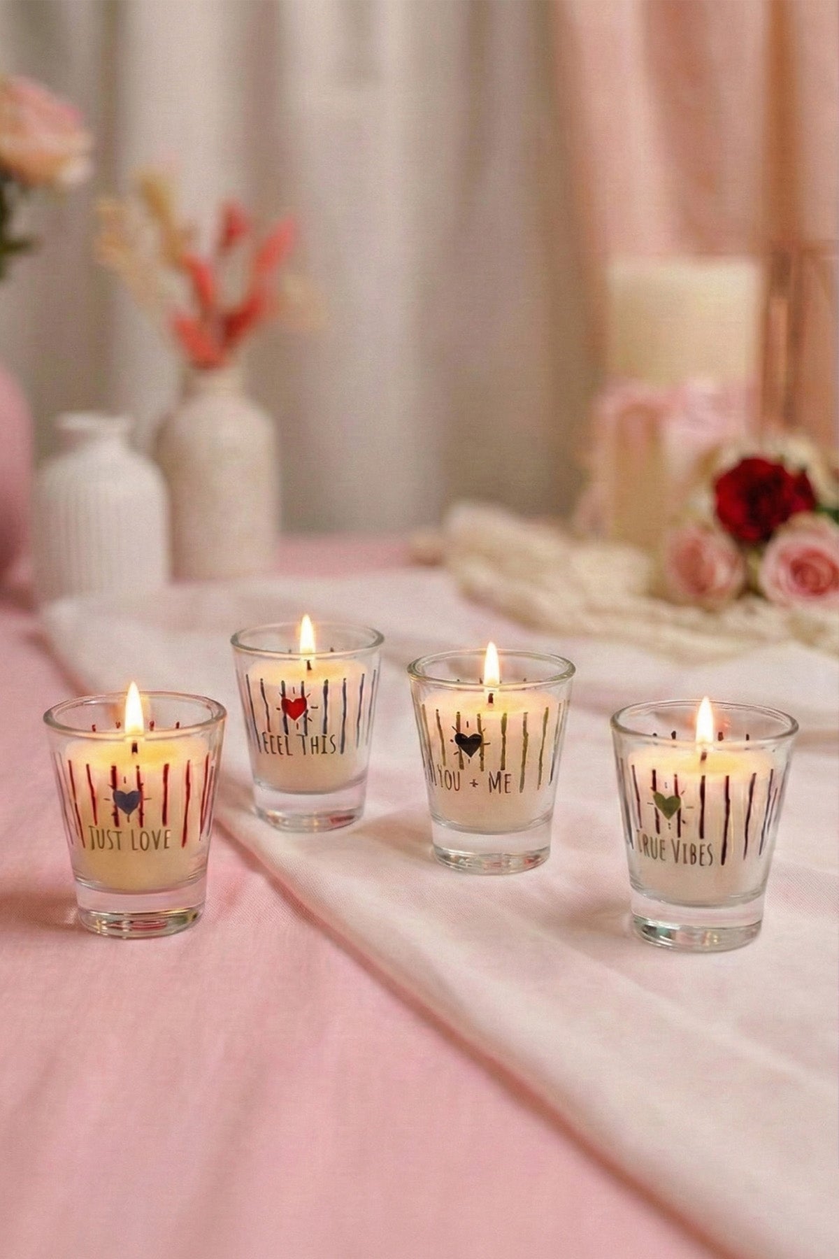 Retro Love 4'lü Mum Seti 60 gr