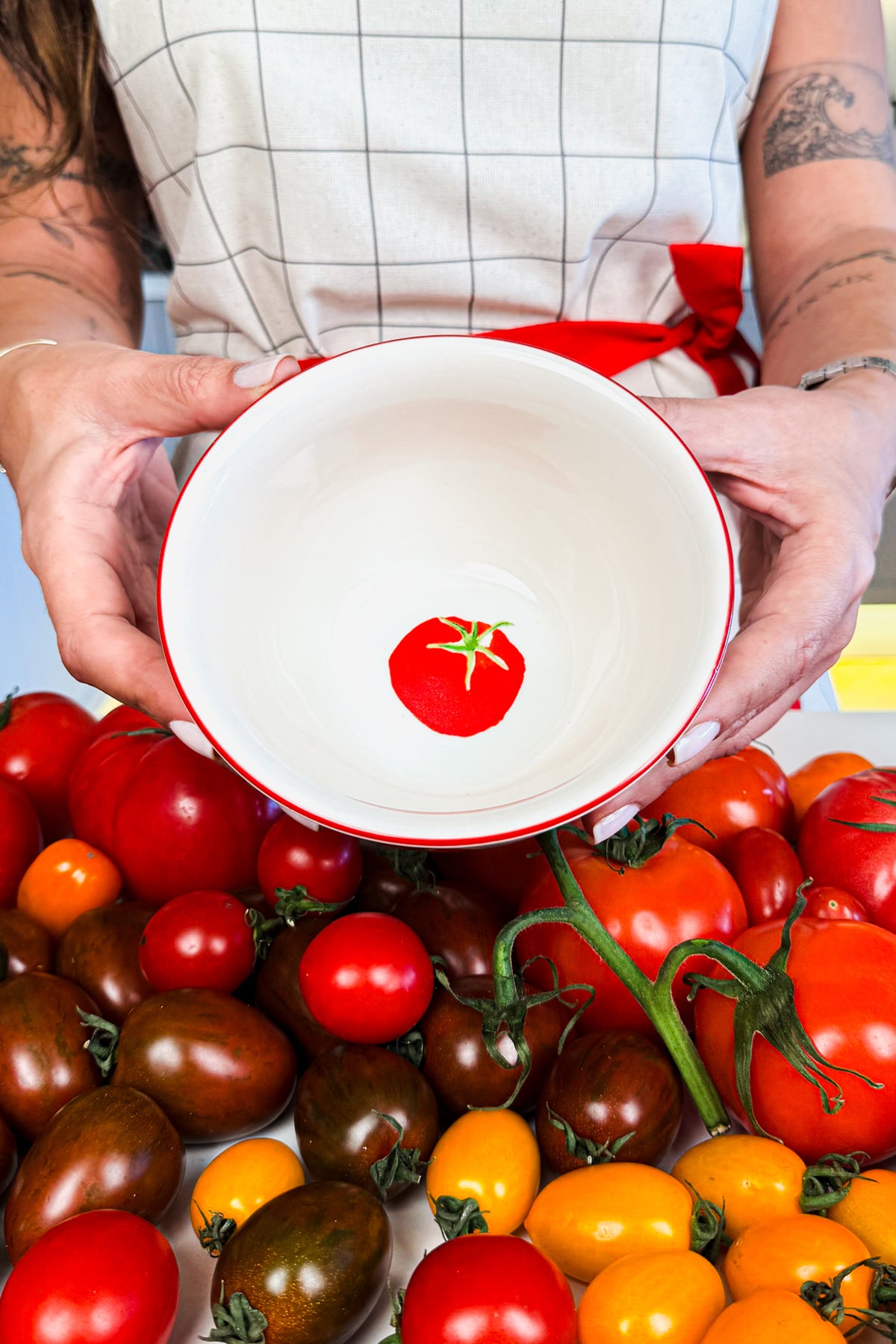 Rakle x Bengi Kurtcebe Pomodoro Stoneware 4'lü Çorba Kasesi Seti 15 cm