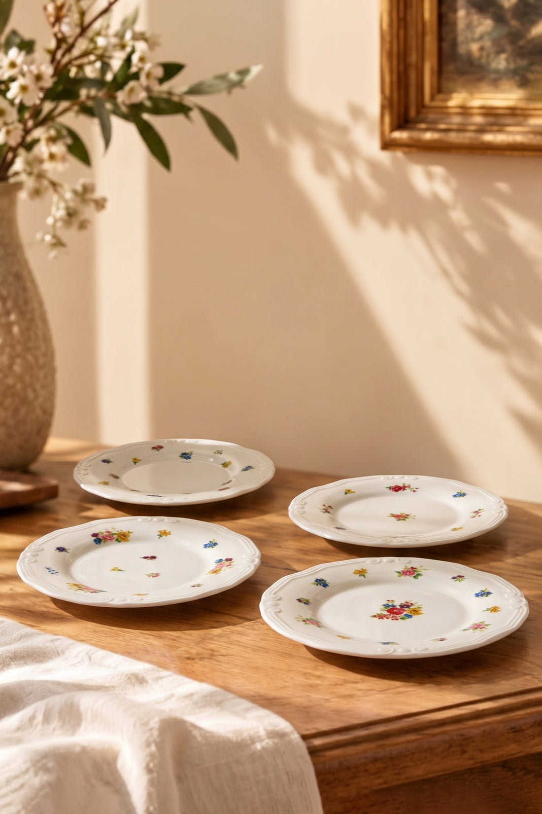 Rakle x Bengi Kurtcebe Anneanne Sofraları Porselen 4'lü Pasta Tabağı Seti 19 cm