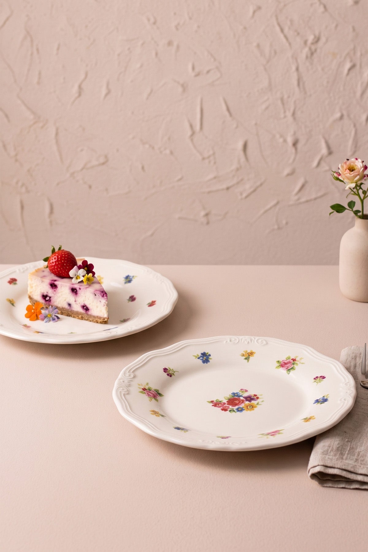 Rakle x Bengi Kurtcebe Anneanne Sofraları Porselen 4'lü Pasta Tabağı Seti 21 cm