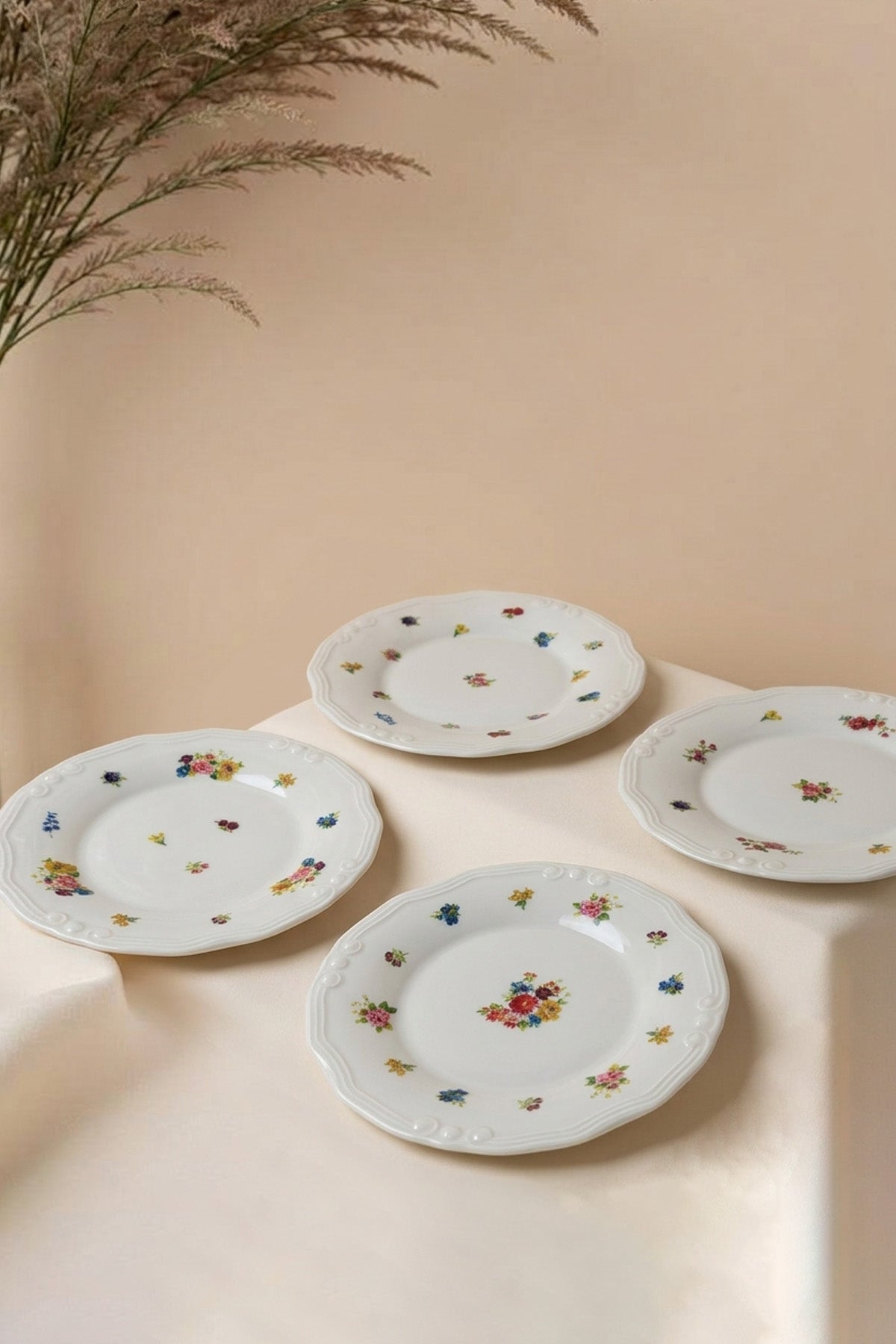Rakle x Bengi Kurtcebe Anneanne Sofraları Porselen 4'lü Pasta Tabağı Seti 21 cm