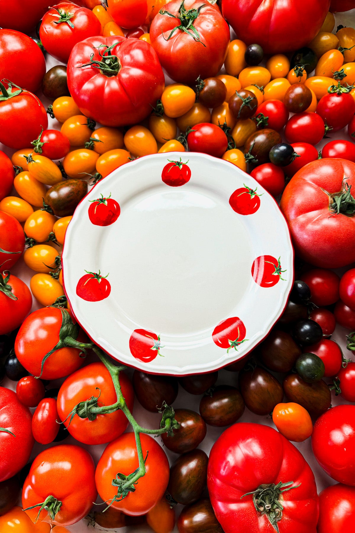 Rakle x Bengi Kurtcebe Pomodoro Stoneware 4'lü Pasta Tabağı Seti 21 cm
