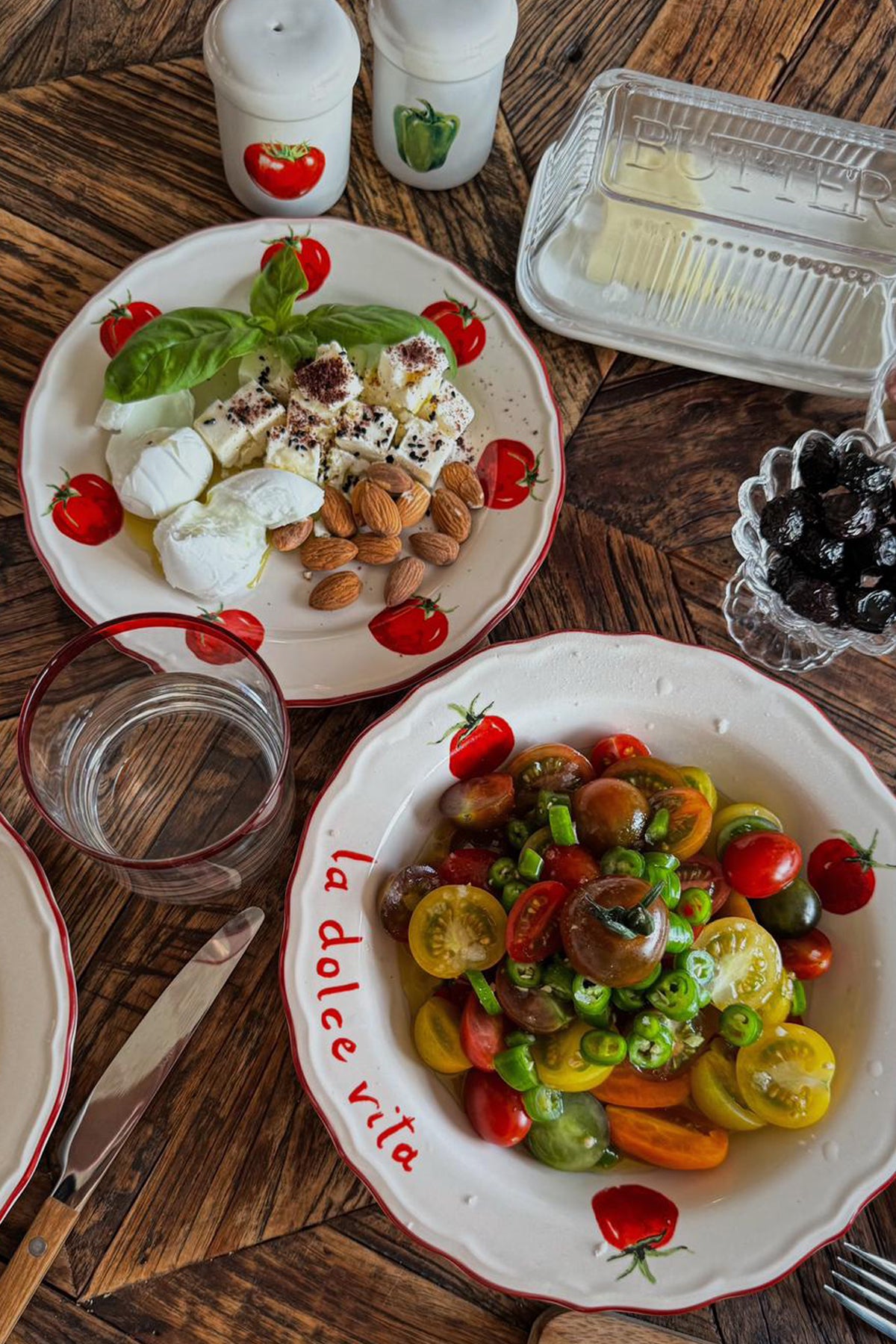 Rakle x Bengi Kurtcebe Pomodoro Stoneware 4'lü Pasta Tabağı Seti 21 cm