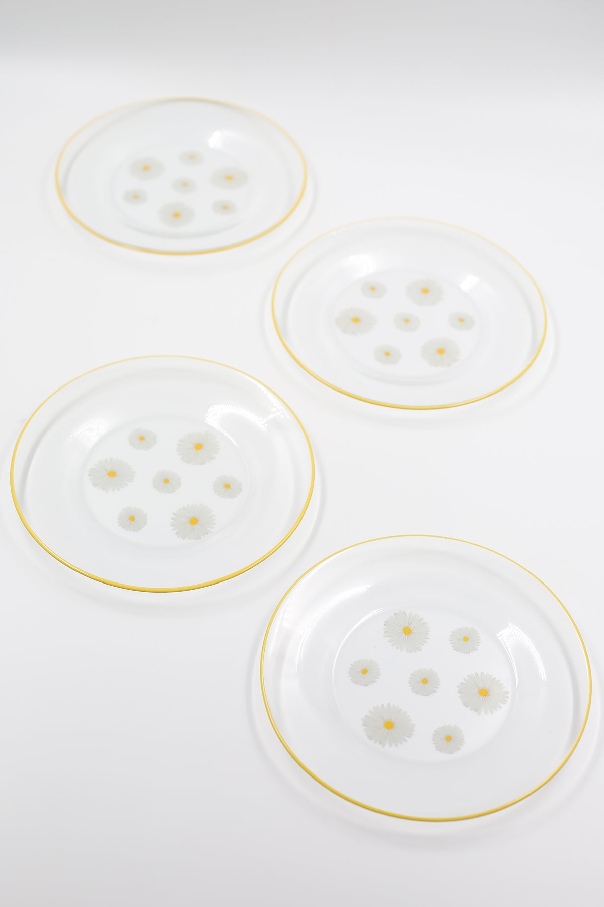 Fiona 4'lü Cam Pasta Tabağı Seti 19 cm