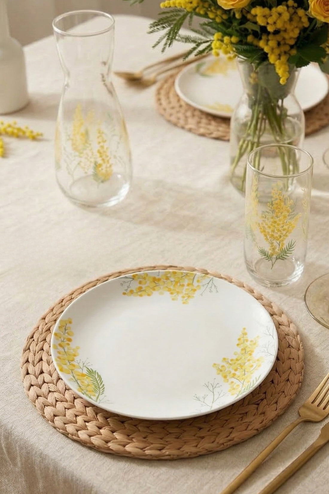 Mimosa Seramik 4'lü Pasta Tabağı Seti 19 cm