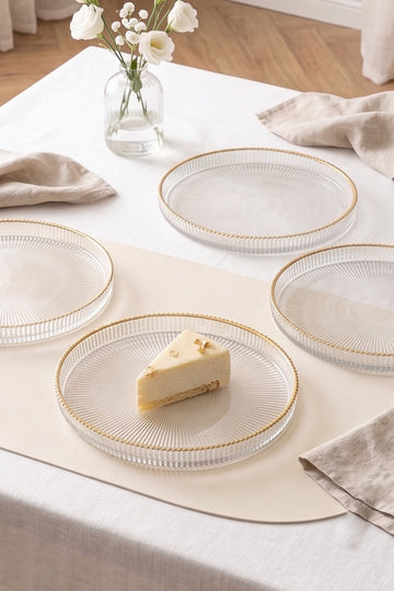 Splendid Gold Cam 4'lü Pasta Tabağı Seti 21 cm