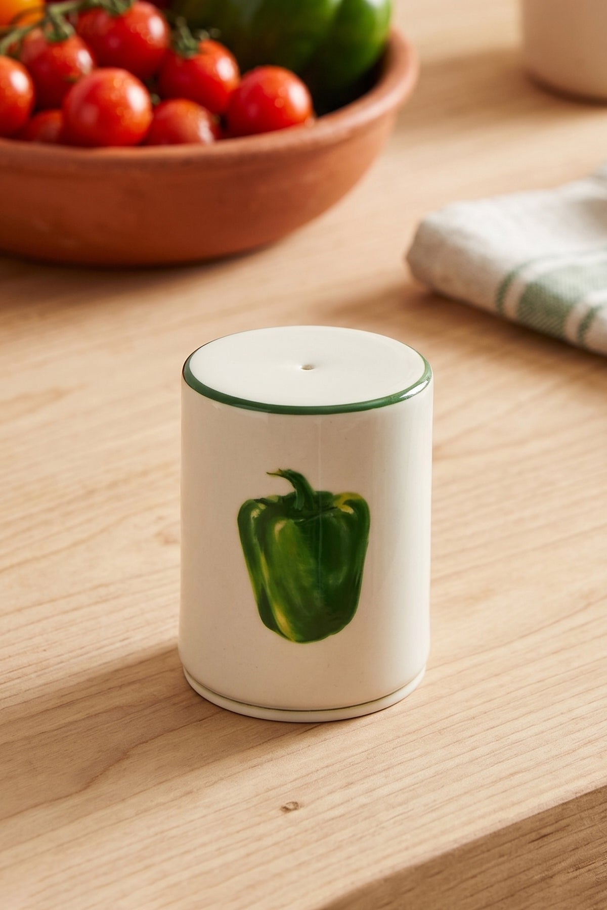 Rakle x Bengi Kurtcebe Pomodoro Stoneware 2'li Tuzluk-Biberlik Seti 6 cm