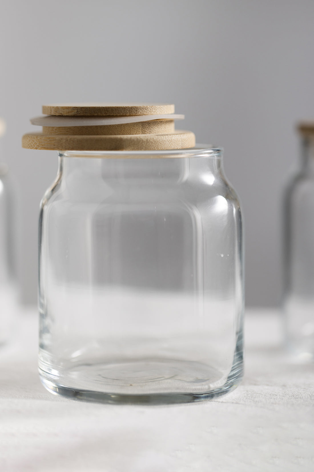 Pure Bambu Kapaklı 4'lü Cam Kavanoz Seti 290 cc