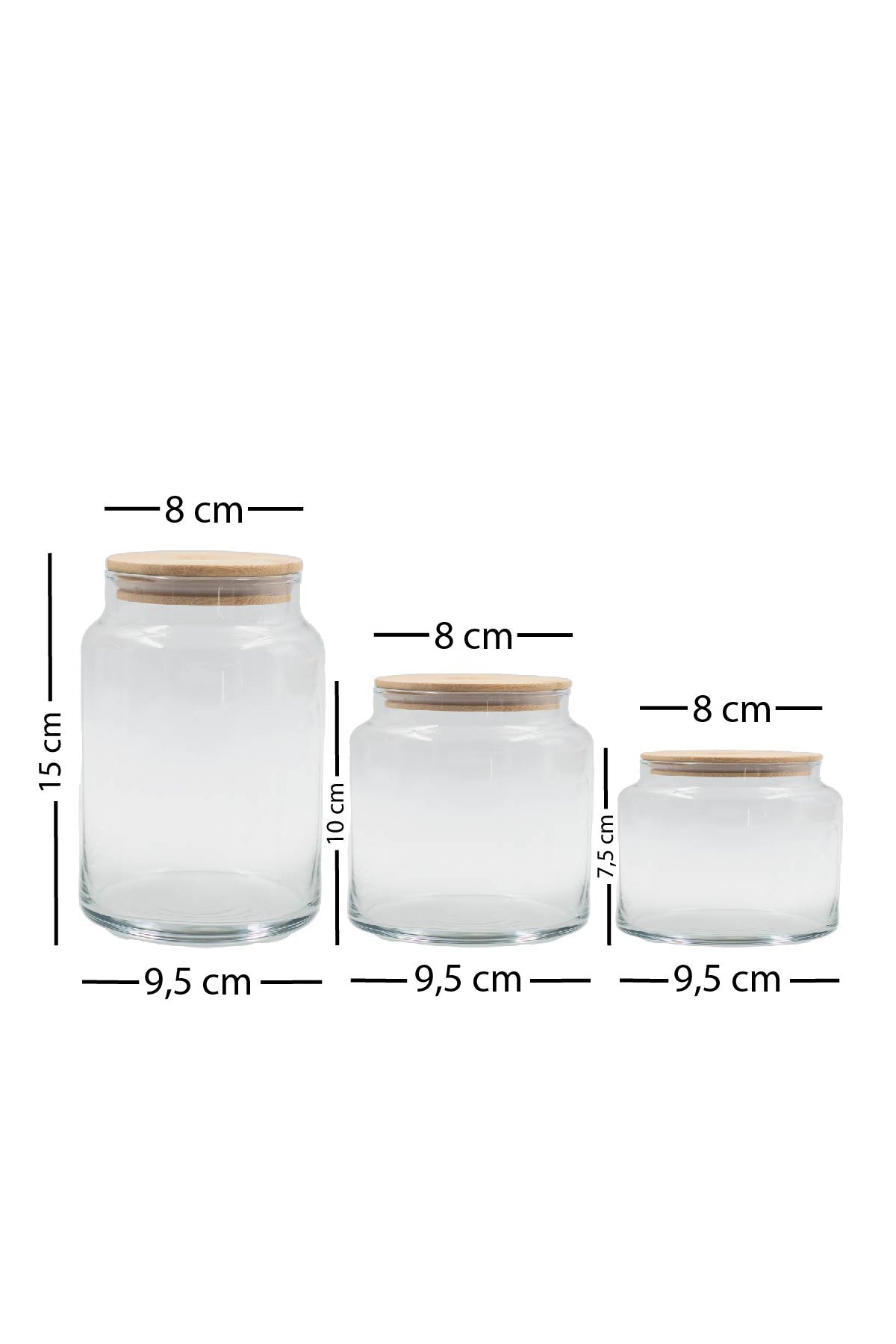Siena Jar 3'lü Kavanoz Seti 970 cc/ 635 cc/ 430 cc