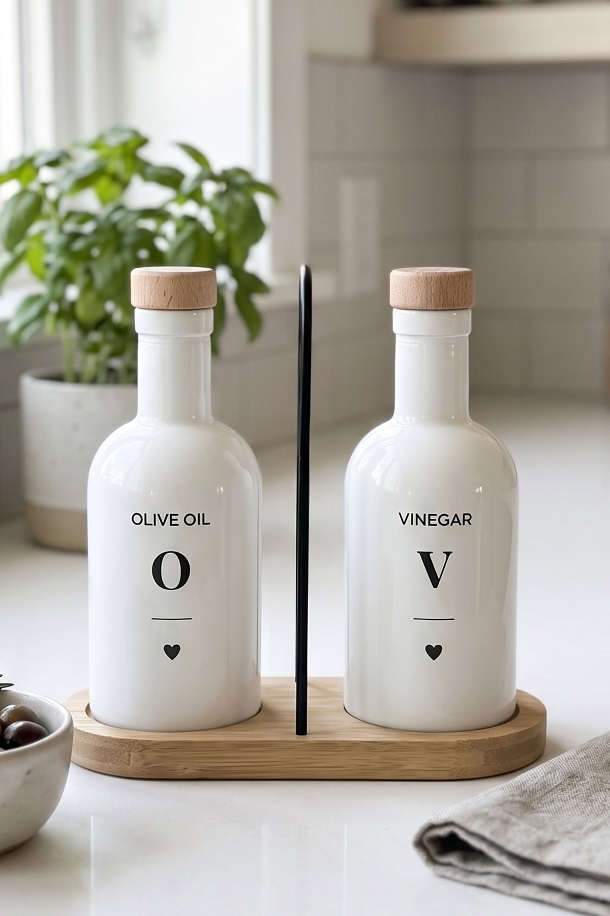Olea & Vinea 2'li Yağlık-Sirkelik Seti Beyaz 200 cc
