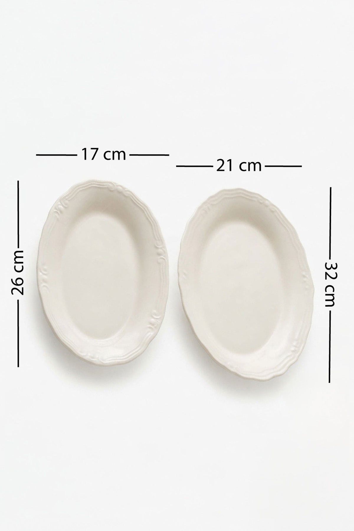 Rakle x Bengi Kurtcebe Anneanne Sofraları Porselen 2'li Kayık Sunum Tabağı Seti 26-32 cm