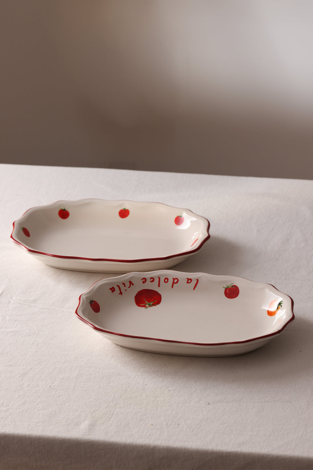 Pomodoro Stoneware 2'li Kayık Sunum Tabağı Seti 25 cm