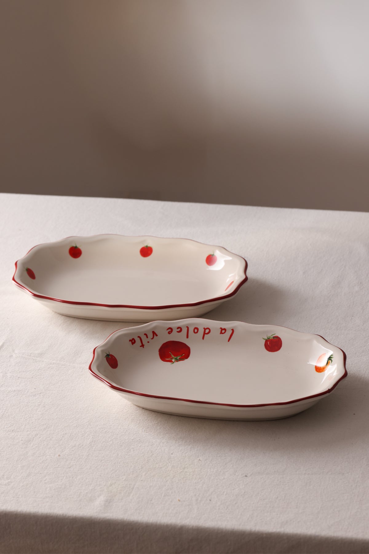 Pomodoro Stoneware 2'li Kayık Sunum Tabağı Seti 25 cm