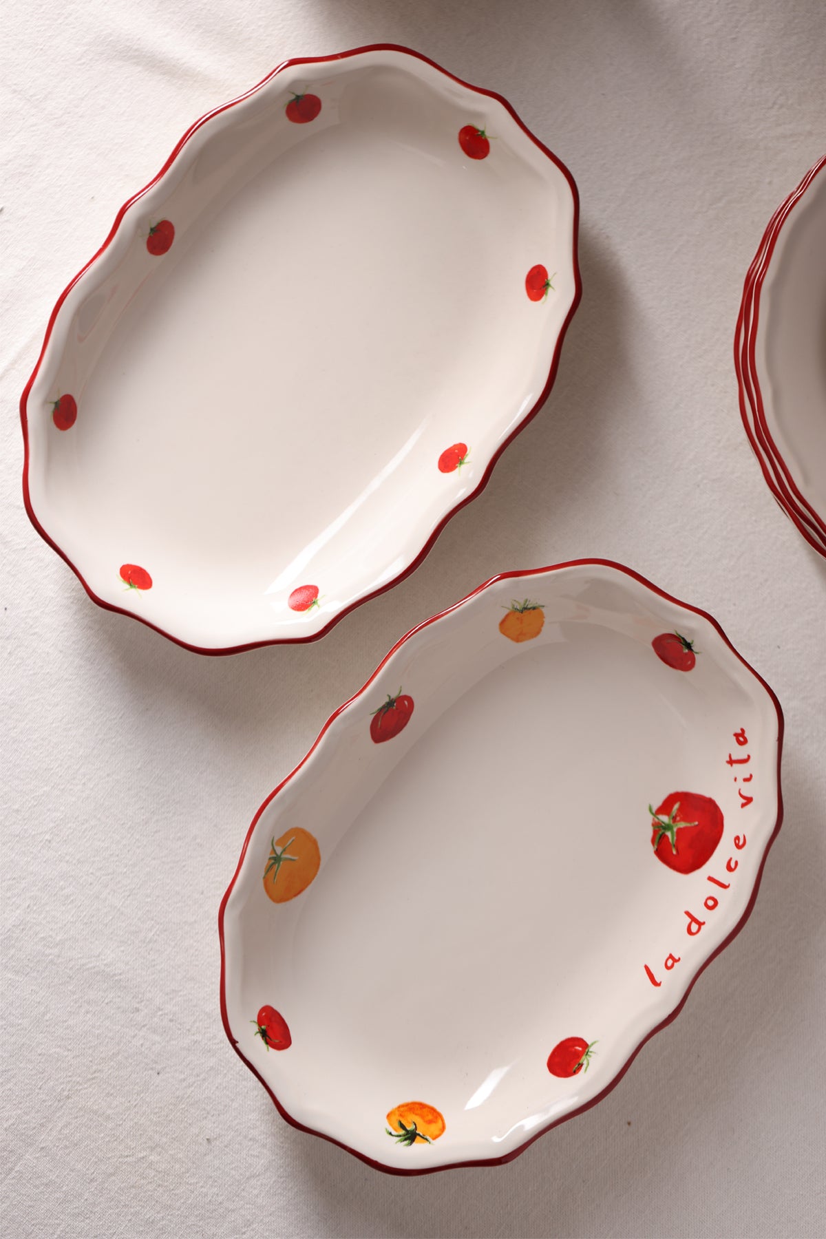 Pomodoro Stoneware 2'li Kayık Sunum Tabağı Seti 25 cm