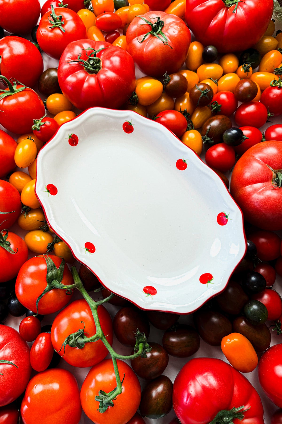 Rakle x Bengi Kurtcebe Pomodoro Stoneware 2'li Kayık Sunum Tabağı Seti 25 cm