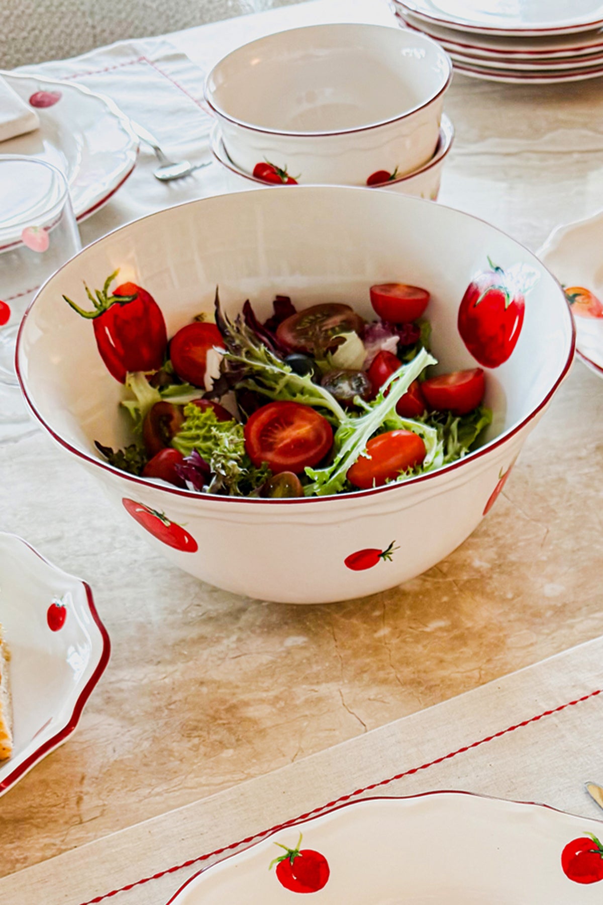 Rakle x Bengi Kurtcebe Pomodoro Stoneware Salata Kasesi 25 cm
