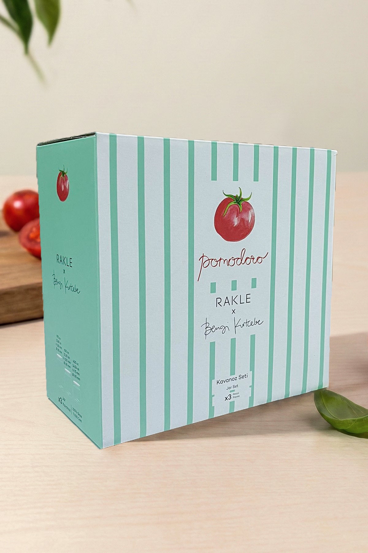Rakle x Bengi Kurtcebe Pomodoro 3'lü Kavanoz Seti 970 cc/ 630 cc/ 430 cc