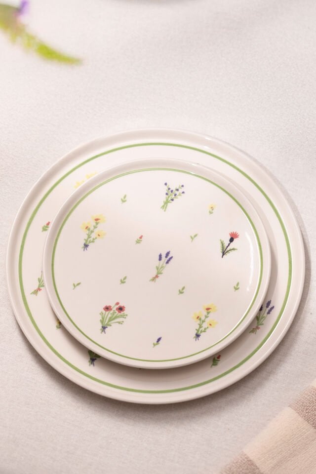 Botanical Seramik 4'lü Pasta Tabağı Seti 20 cm