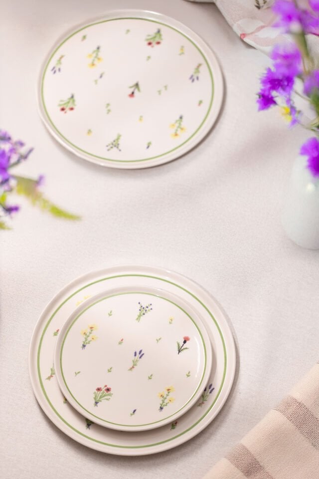 Botanical Seramik 4'lü Pasta Tabağı Seti 20 cm