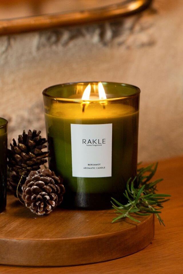 Rakle Basic Bergamot Kokulu Mum Yeşil 350 gr